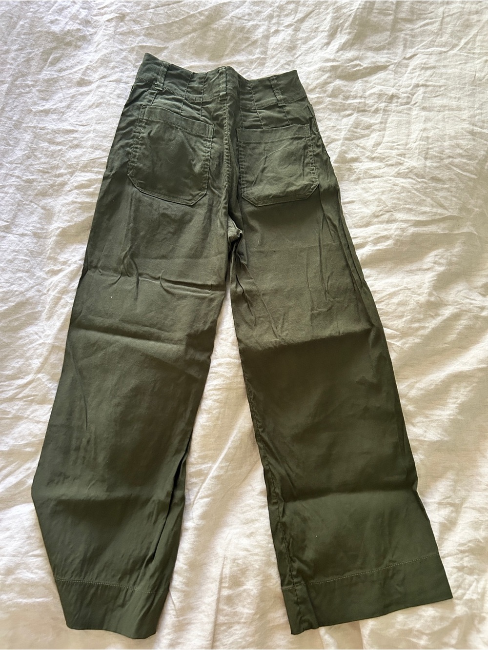 Maeve Olive Pants with Back Pockets